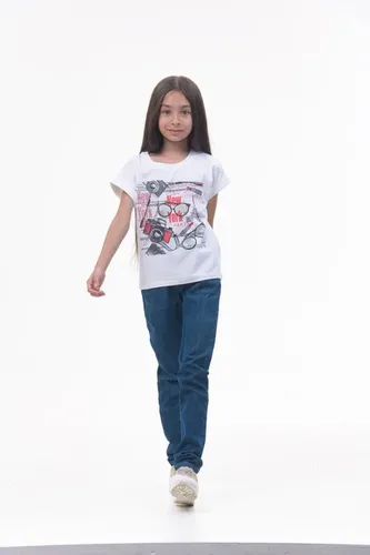 Детская футболка для девочек Rumino Jeans GRLTWHTWGS063, Белый, фото № 12