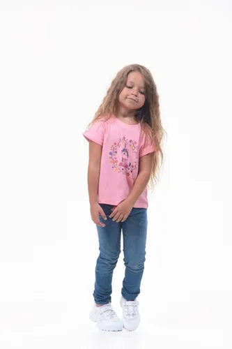 Детская футболка для девочек Rumino Jeans GRLFK1LPWUC016, Розовый, O'zbekistonda