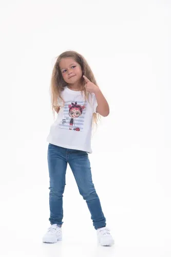 Детская футболка для девочек Rumino Jeans GRLFK41WHTWG070, Белый, sotib olish