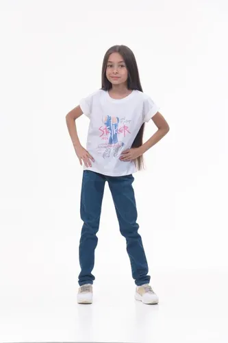 Детская футболка для девочек Rumino Jeans GRLFK47WHTWLS050, Белый, фото № 14