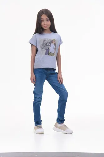 Детская футболка для девочек Rumino Jeans GRLFK18GRWWMN011, Серый, 5000000 UZS