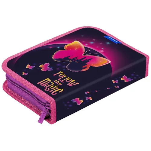 Пенал Berlingo Magic butterfly дополнительная откидная секция, Розовый, купить недорого