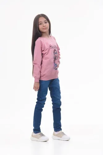 Детская кофта с длинным рукавом для девочек Rumino Jeans GS003PWG010, Розовый, фото