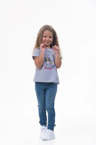 Детская футболка для девочек Rumino Jeans GRLFK4GR001, Серый, фото № 9