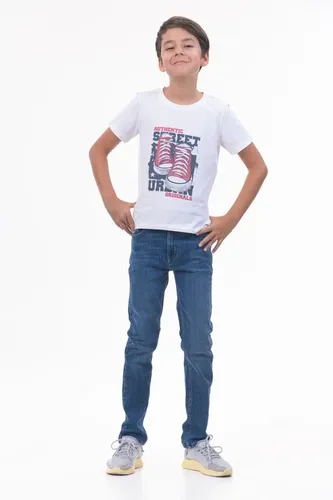 Детская футболка для мальчиков Rumino Jeans BOYFK51WHTWSS013, Белый, 5000000 UZS