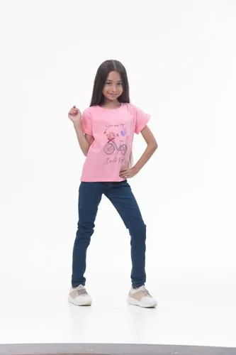 Детская футболка для девочек Rumino Jeans GRLFKPWBK005, Розовый, в Узбекистане