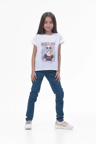Детские джинсы для девочек Rumino Jeans GJNSDBL010, Темно-синий, фото