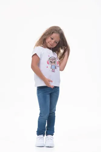 Детская футболка для девочек Rumino Jeans GRLFK8WHTWOWL069, Белый, arzon