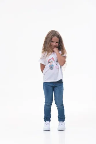 Детская футболка для девочек Rumino Jeans GRLFK41WHTWG071, Белый, sotib olish