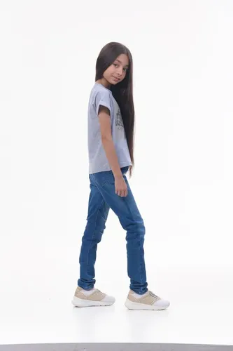 Детская футболка для девочек Rumino Jeans GRLFK18GRWWMN011, Серый, O'zbekistonda