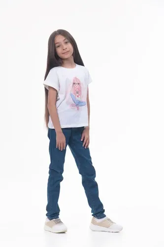 Детская футболка для девочек Rumino Jeans GRLFK47WHTWG054, Белый, O'zbekistonda