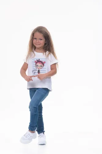 Детская футболка для девочек Rumino Jeans GRLFK41WHTWG070, Белый, O'zbekistonda