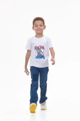 Детская футболка для мальчиков Rumino Jeans BOYFK44WHTWDS033, Белый, фото № 13