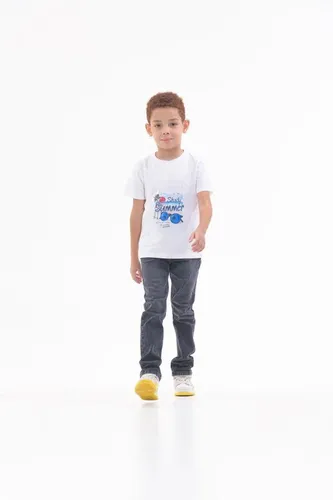 Детская футболка для мальчиков Rumino Jeans BOYFK44WHTWLS035, Белый, фото № 11