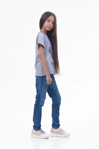 Детская футболка для девочек Rumino Jeans GRLFK25GRWHT012, Серый, фото № 20
