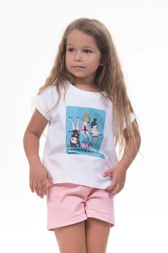 Детская футболка для девочек Rumino Jeans GRLFK41WHTWGS053, Белый, в Узбекистане