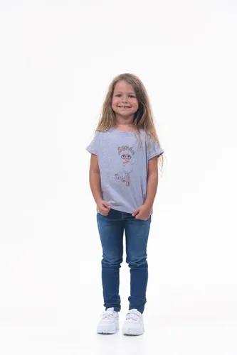 Детская футболка для девочек Rumino Jeans GRLFK4GRWG022, Серый, sotib olish