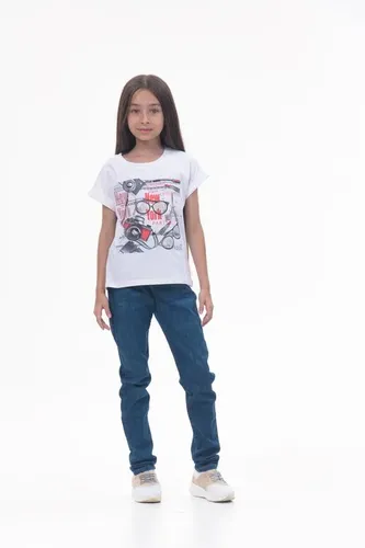 Детская футболка для девочек Rumino Jeans GRLTWHTWGS063, Белый, в Узбекистане