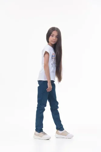 Детская футболка для девочек Rumino Jeans GRLFK48WHTWG056, Белый, в Узбекистане