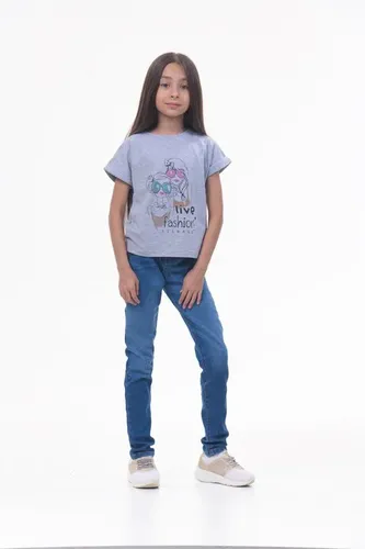 Детская футболка для девочек Rumino Jeans GRLFK18GRWGS009, Серый, foto