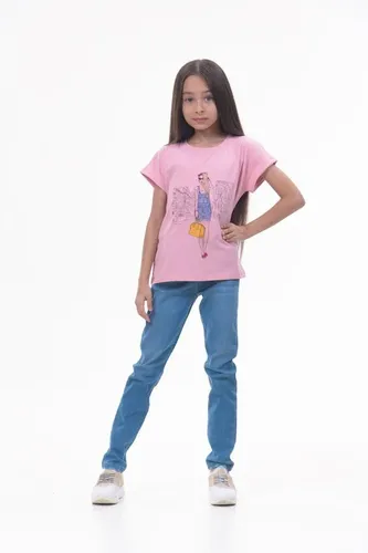 Детская футболка для девочек Rumino Jeans GRLFK34PWG027, Розовый, фото