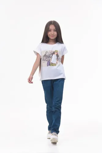 Детская футболка для девочек Rumino Jeans GRLFK47WHTWG049, Белый, O'zbekistonda