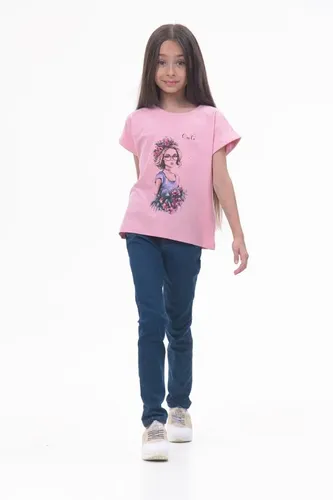 Детская футболка для девочек Rumino Jeans GRLFK34PWG035, Розовый, 5000000 UZS