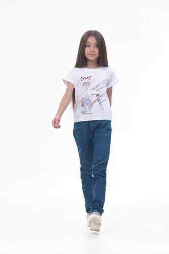 Детская футболка для девочек Rumino Jeans GRLFK23WHTWG061, Белый, O'zbekistonda