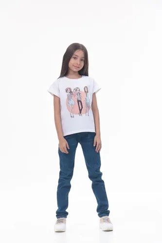 Детская футболка для девочек Rumino Jeans GRLFK47WHTWGS059, Белый