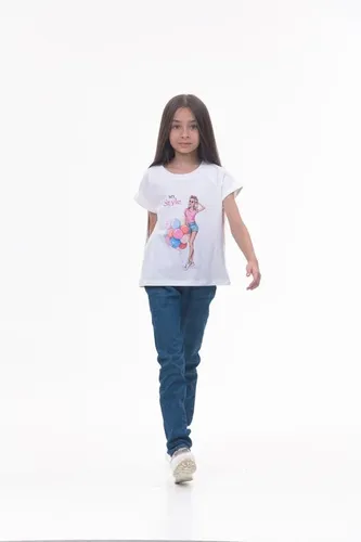 Детская футболка для девочек Rumino Jeans GRLFK47WHTWG052, Белый, O'zbekistonda