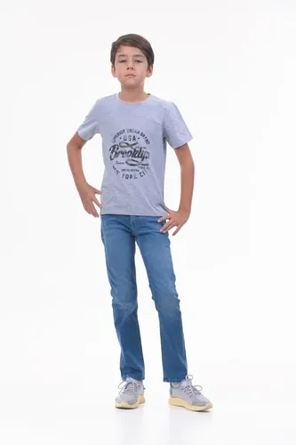 Детская футболка для мальчиков Rumino Jeans BOYFK28GRWLS009, Серый, фото № 14