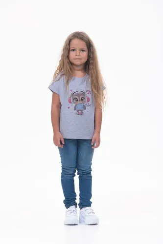 Детская футболка для девочек Rumino Jeans GRLFK4GRWOWL014, Серый