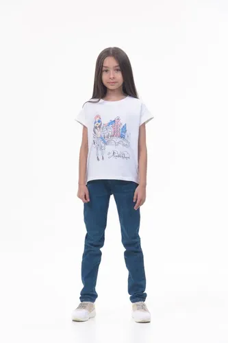 Детская футболка для девочек Rumino Jeans GRLFK48WHTWG056, Белый