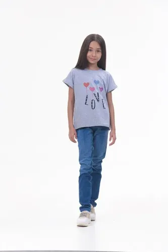 Детская футболка для девочек Rumino Jeans GRLFK17GRWHSDLS008, Серый