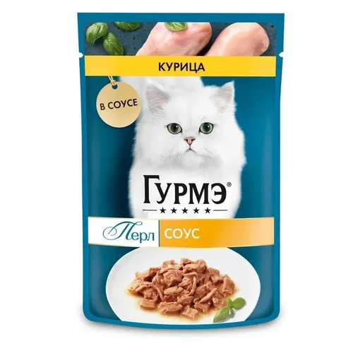 Влажный корм для кошек Gourmet Перл курица в соусе, 75 гр