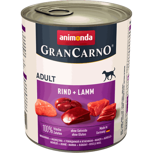 Консервы для собак Animonda GranCarno Adult с говядиной и ягненкой, 800 гр