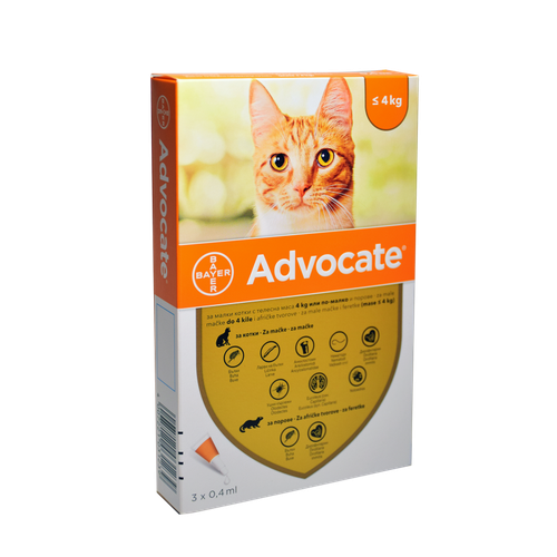 Капли для кошек до 4кг Bayer Advocate