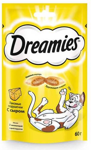 Лакомые подушечки Dreamies с сыром , 60 гр