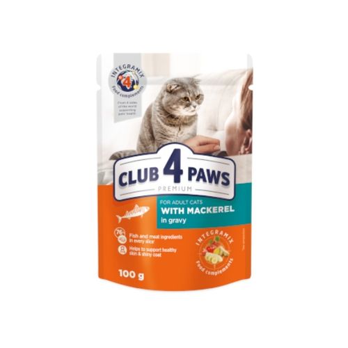 Влажный корм для кошек Club 4 Paws с индейкой в соусе, 80 гр