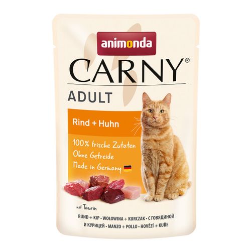 Влажный корм для кошек Animonda Carny Adult с говядиной и курицей, 85 гр