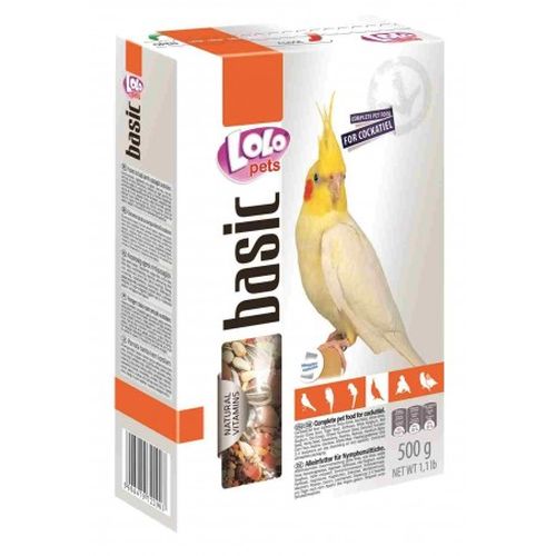 Полнорационный корм для нимф корелл LoLo Pets Basic for Cockatiel, 500 гр