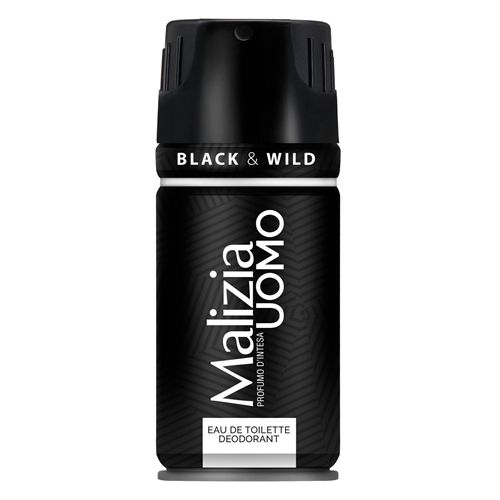 Парфюмированный дезодорант Malizia Uomo EDT DEO Sray Black & Wild, 150 мл