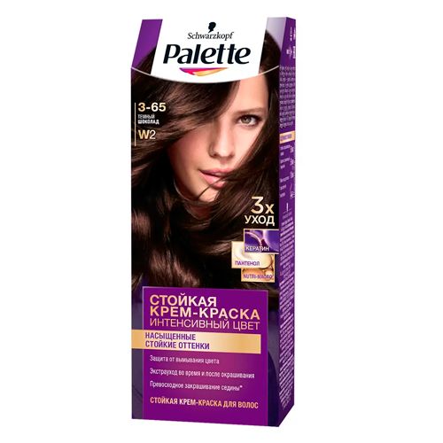 Стойкая краска для волос Palette, W2-3-65 Темный шоколад