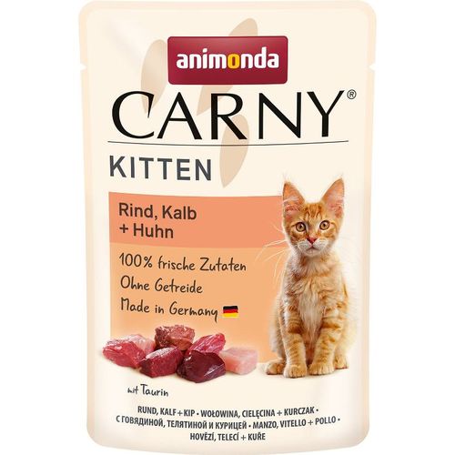 Влажный корм для кошек Animonda Carny Kitten с говядиной, телятиной и курицей, 85 гр