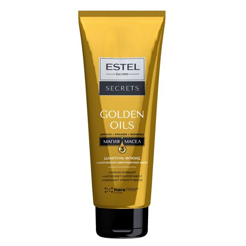 Шампунь-флюид Estel Secrets c комплексом драгоценных масел для волос Golden Oils, 250 мл