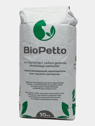 Наполнитель BioPetto для туалета домашних питомцев, 10 кг