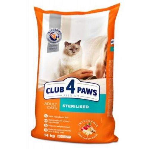 Сухой корм для стерилизованных кошек Club 4 Paws Premium, 14 кг