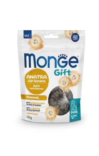 Лакомство для собак Monge Gift Training с уткой и бананом, 150 гр