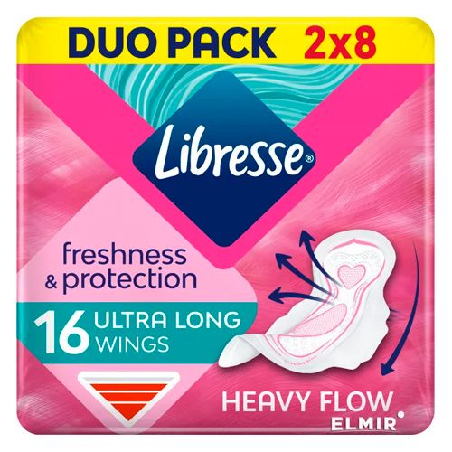 Гигиенические прокладки Libresse Ultra Long + двойная упаковка, 16 шт