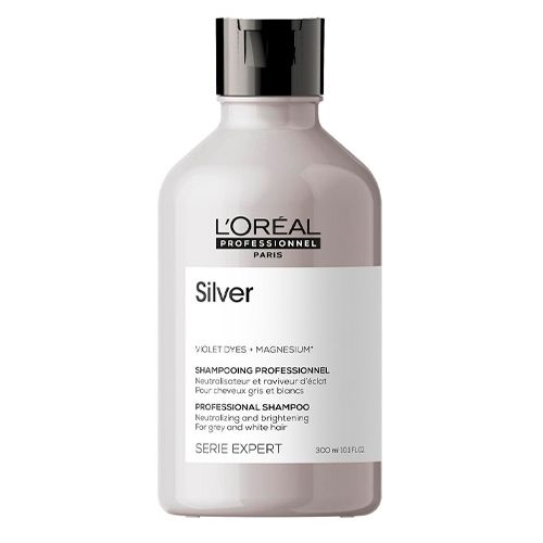 Профессиональный нейтрализующий шампунь Silver для осветленных и седых волос, 300 мл